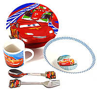 Набор детской керамической посуды Тачки 5 предметов Cars Red