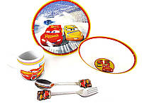 Набор детской керамической посуды Тачки 5 предметов Cars Yellow