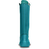Чоботи гумові жіночі високі м'які з манжетом / Crocs Women's RainFloe Boot (12424), Зелені 36, фото 5