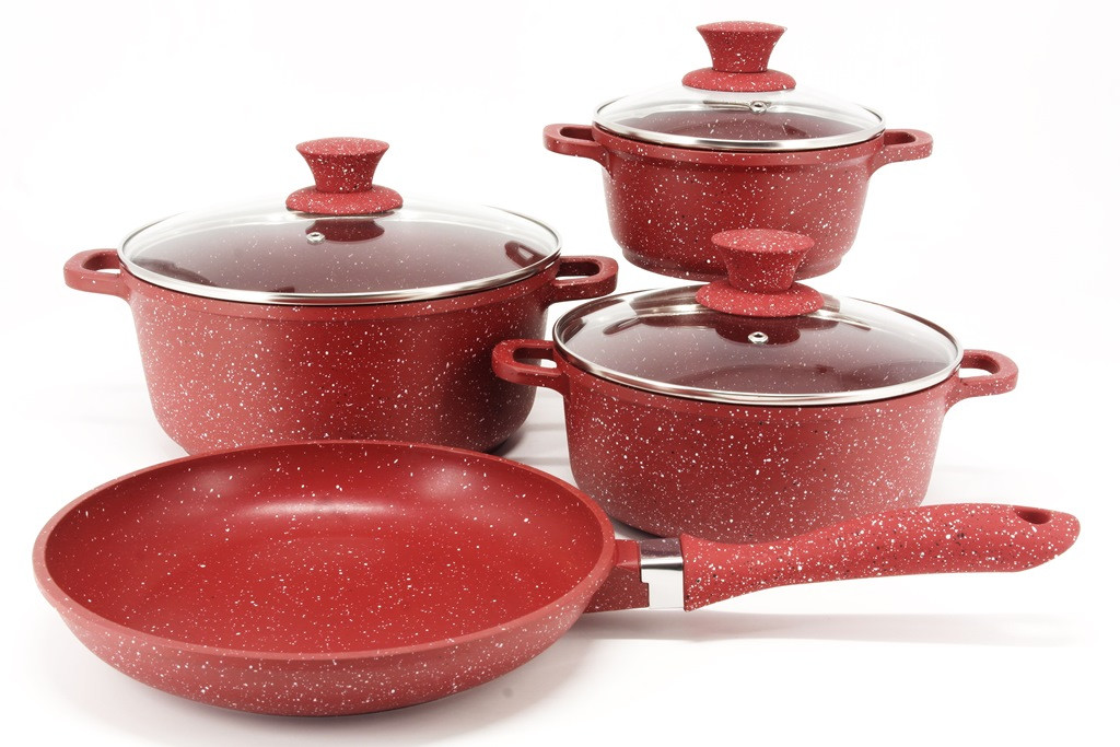 Набір посуду з мармуровим покриттям, 7 предметів A-Plus 1501