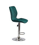 Барний стілець Тоні TONI BAR CH - BASE зелений оксамит, стілець для візажу, фото 3