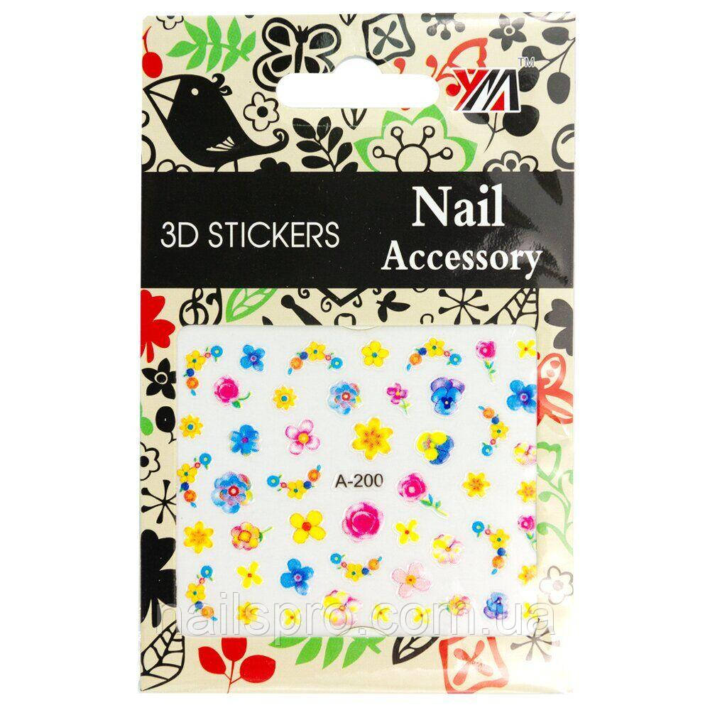 Наклейки 3D для дизайну нігтів Nail Accessory — A-200
