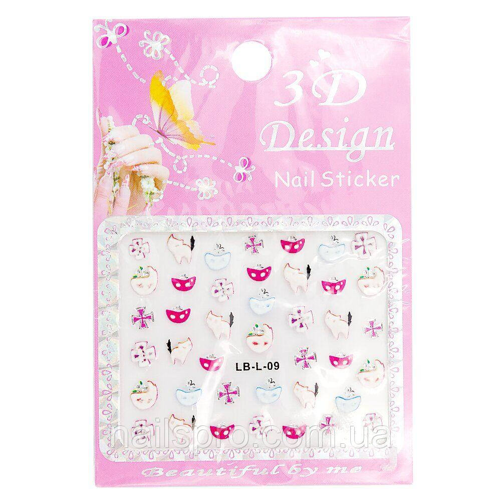 Наклейки 3D для дизайну нігтів Nail Accessory — LB-B-09