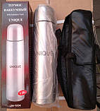 Термос металевий UN-1004, 1 л з чохлом, фото 3