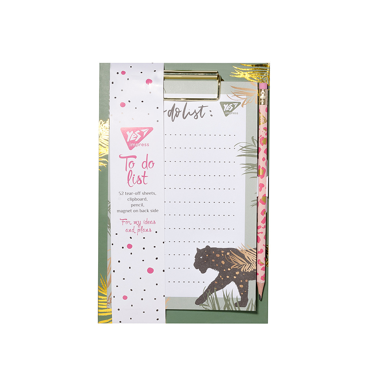 Папір для нотаток YES To Do VIVERE, кліпборд з магнітом, олівець, блок 52 аркуша код:170253, фото 1