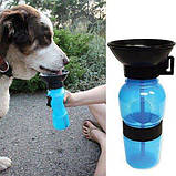 Портативна поїлка PET BOTTLE прогулянкова пляшка з чашею для собак, фото 4