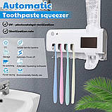 Диспенсер для зубної пасти та щітки автоматичний Toothbrush sterilizer (W-020) , УФ-стерилізатор, фото 4
