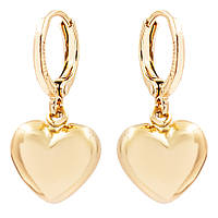Сережки-підвіски "Сердечко" лимонна позолота