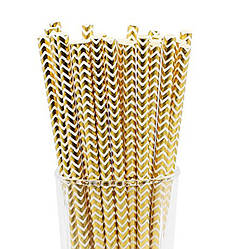 Паперові трубочки для напоїв "White and gold" (25 шт.)