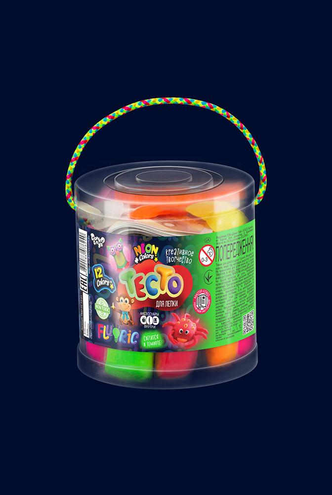 Набір для творчості "Тісто для ліплення "Flouric", туба 10*9*9см 12+1 кольору, рос., (12шт), фото 1