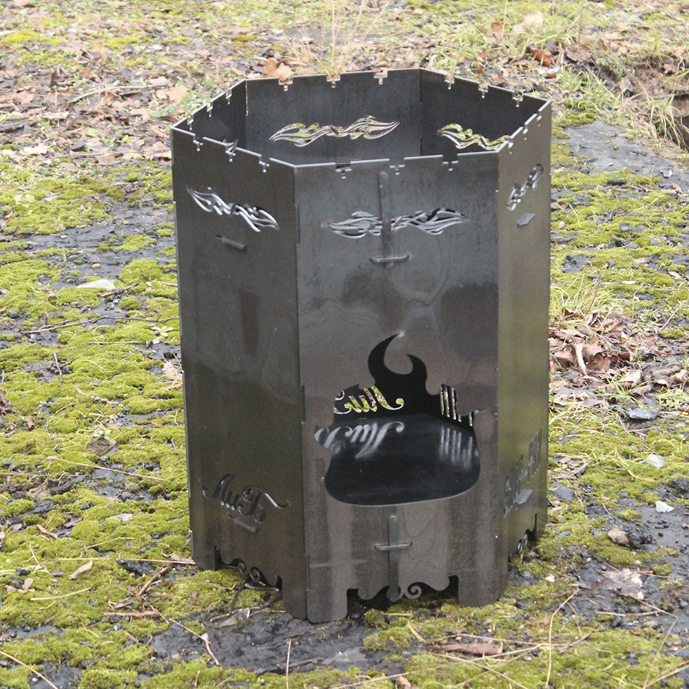 Піч — турбопіч для сковороди — казана з прорізами для шампурів, фото 1