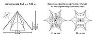 Тенты туристические, тенты походные, Шатёр для дачи, Беседки шатры 8,6х5,0 м (Палатки и тенты туристические)