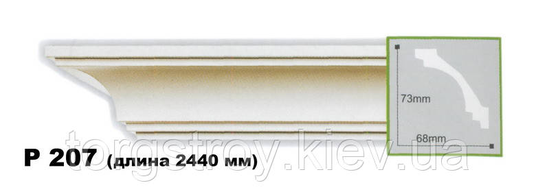Карниз стельовий P207, довжина 2,44 м, Gaudi decor