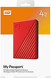 Зовнішній жорсткий диск 2.5" USB 4.0 TB WD My Passport Red (WDBPKJ0040BRD-WESN), фото 5