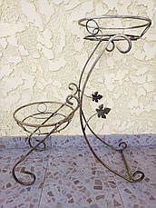 Підставка кована для квітів "Сани" на 2 вазона, фото 3