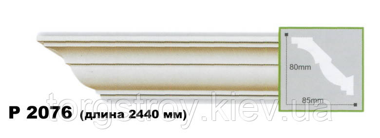Карниз стельовий P2076, довжина 2,00м, Gaudi decor, фото 1