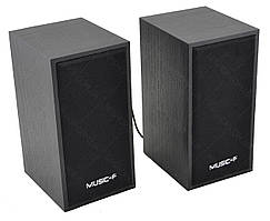 Комп'ютерні дерев'яні колонки акустика Music-F D09 (чорні)