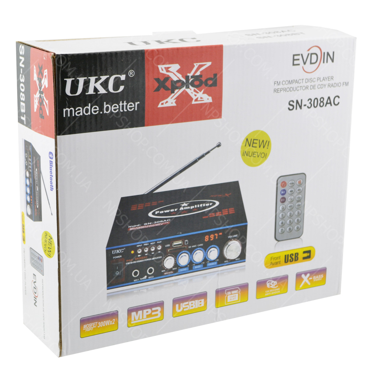 Усилитель звука UKC SN-308AC USB+SD+MP3 караоке (2649) - фото 5 - id-p1352852493