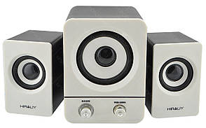 USB колонки для ПК комп'ютерні колонки 2.1 Hiraliy H1 White