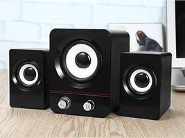 USB колонки для ПК комп'ютерні колонки 2.1 Hiraliy H1 Black