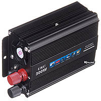 Перетворювач напруги(інвертор) 12-220V 300W + USB Black