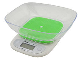Електронні кухонні ваги з чашею на 7 кг Domotec MS-125 Green (5260)