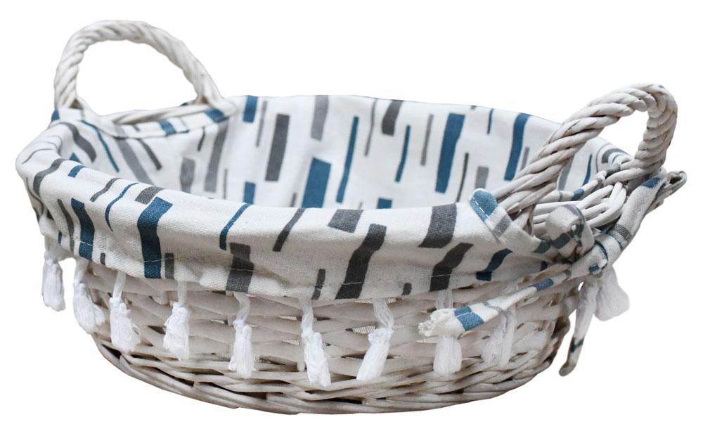 Кошик плетений Natural House Graphics білий з ручками 33x30x15 см (FB-56), фото 1