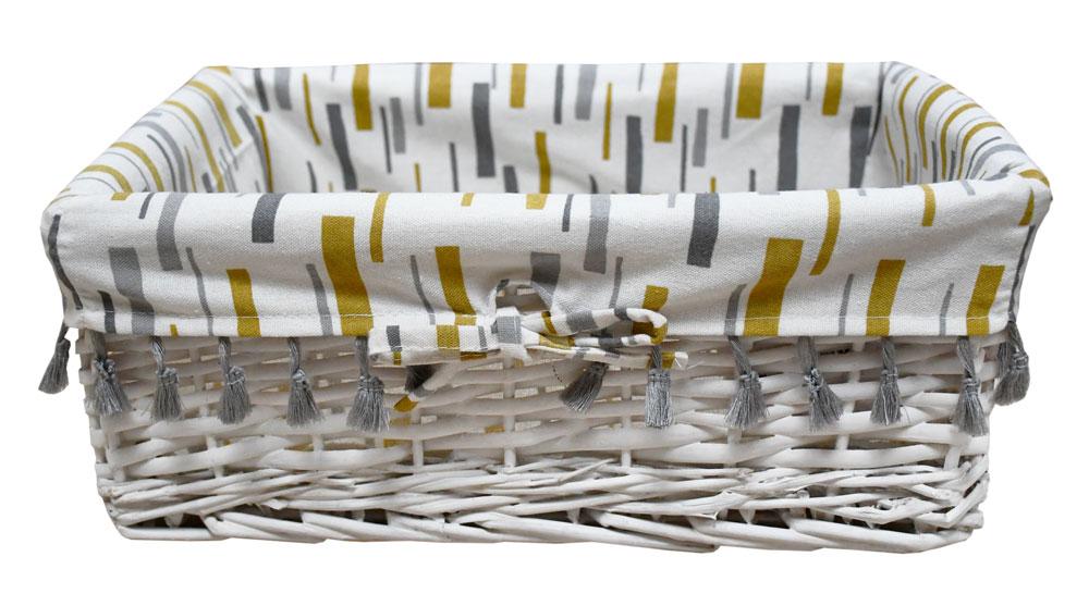 Кошик плетений Natural House Graphics білий 39x29x15 см (FB-54L), фото 1