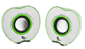 Колонки "Яблуко" для PC Dellta 2.0 USB 128X/028A зелений (42173)