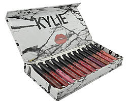 Набір рідких матових помад Kylie By Kylie Cosmetics 12 шт мармур White (1490)