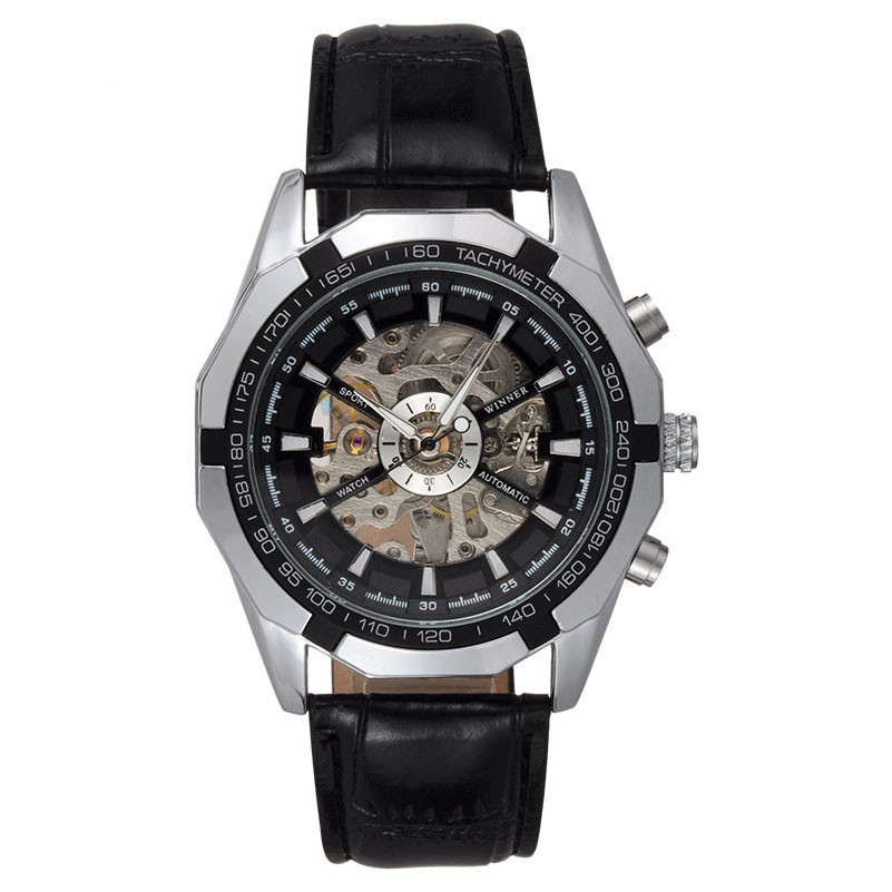 Чоловічий годинник Winner TM340 екошкіра Black