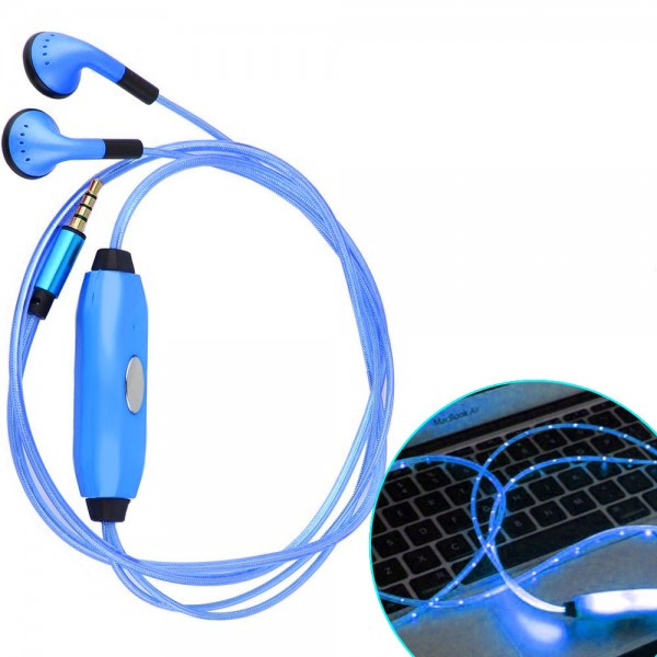 LED светящиеся наушники / гарнитура 618 Blue