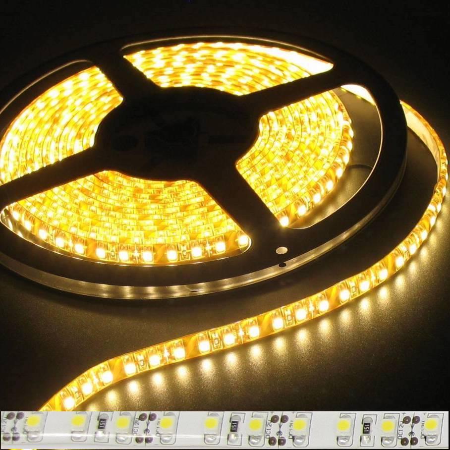 Світлодіодна стрічка SMD 3528 5м жовта вологозахищена LED