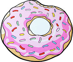 Килимок 3D круглий безворсовий з 3д принтом килимок для будинку 80см Пончик