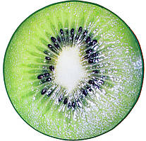 Килимок 3D круглий безворсовий з 3д принтом килимок для будинку 80см Ківі