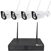 Комплект відеоспостереження бездротової DVR KIT CAD Full HD UKC 8004/6673 WiFi на 4 камери (4299)