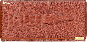 Жіночий гаманець з тисненням крокодила Banyanu коричневий