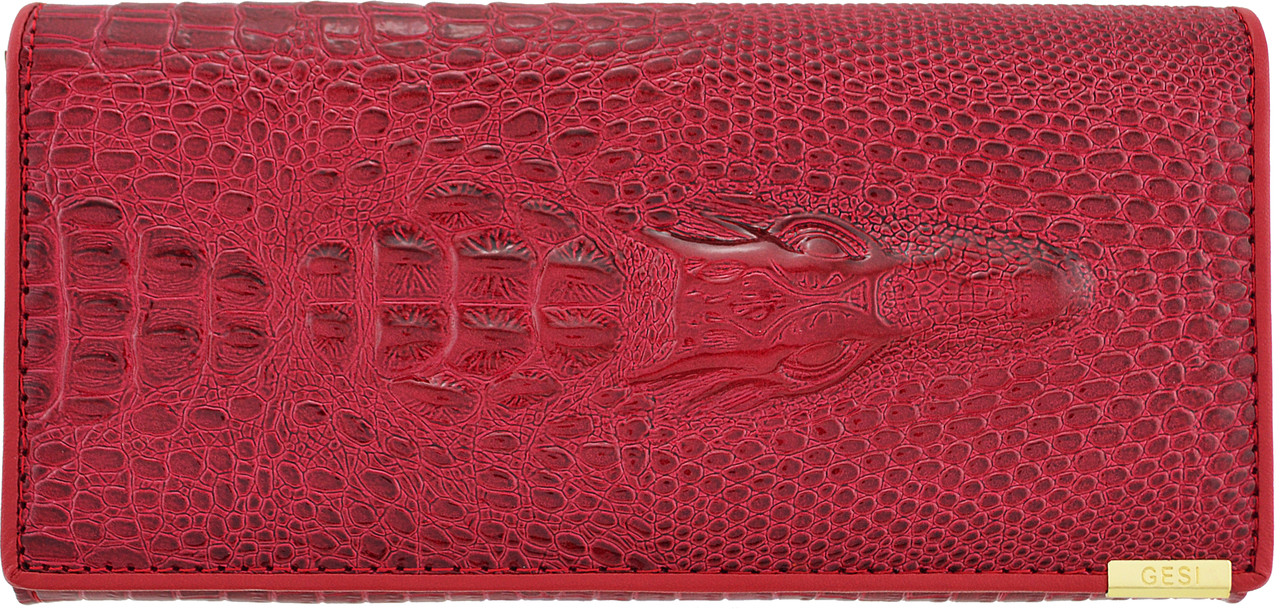 Жіночий гаманець з тисненням крокодила Banyanu червоний