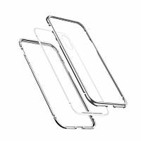 Магнітний чохол для iPhone X Getihu білий + скло