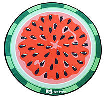 Килимок 3D круглий безворсовий з 3д принтом килимок для будинку 80см Кавун