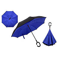 Вітрозахисний парасолька зворотного складання Up-Brella Синій (1743)