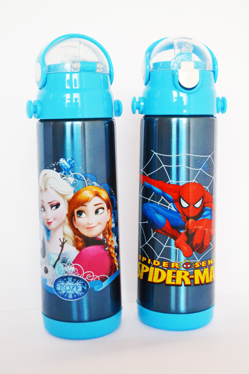 Дитячий Термос з поїлкою-трубочкою і відкидною кришкою - Disney Heroes 9030 500мл