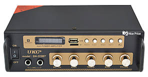 Підсилювач звуку UKC SN-222BT MP3 FM Bluetooth Black/Gold (4841)