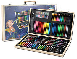 Набір для дитячої творчості в дерев'яному ящику з 208 предметів