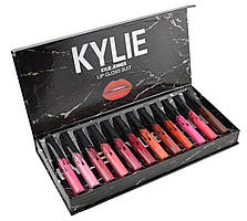 Набір рідких матових помад Kylie By Kylie Cosmetics 12 шт мармур Black