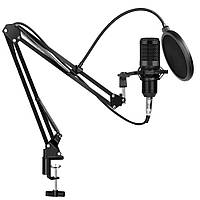 Студійний мікрофон Music D. J. M800 зі стійкою і поп-фільтром Black (5006)