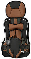 Дитяче безкаркасне автокрісло з подушкою під підборіддя AAG G743 Brown
