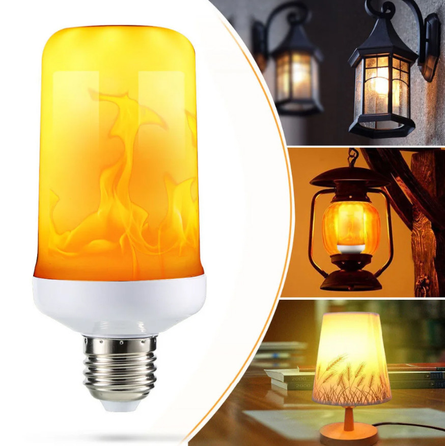 Лампа LED Flame Bulb с эффектом пламени огня E27 (2763)