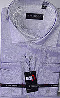 Рубашка мужская Emerson vd-0003 серая приталенная однотонная с длинным рукавом
