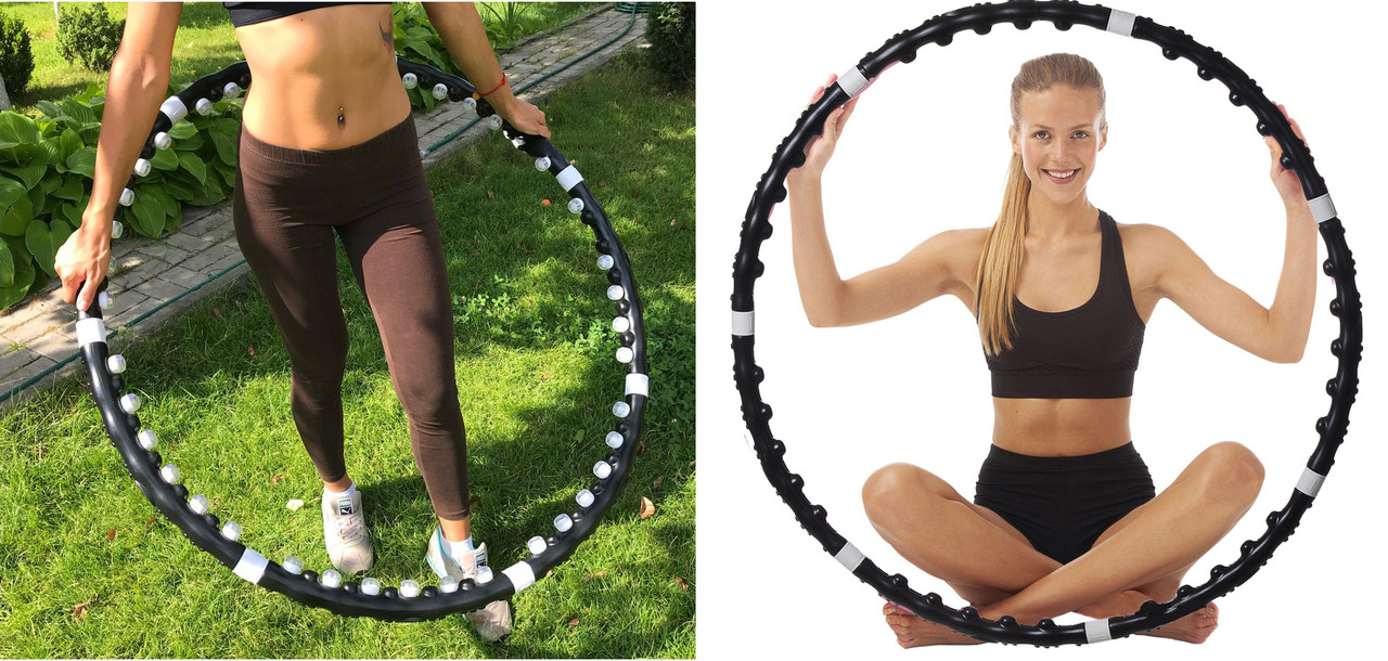 Обтяжений масажний обруч Хула Хуп з магнітами Massaging exerciser